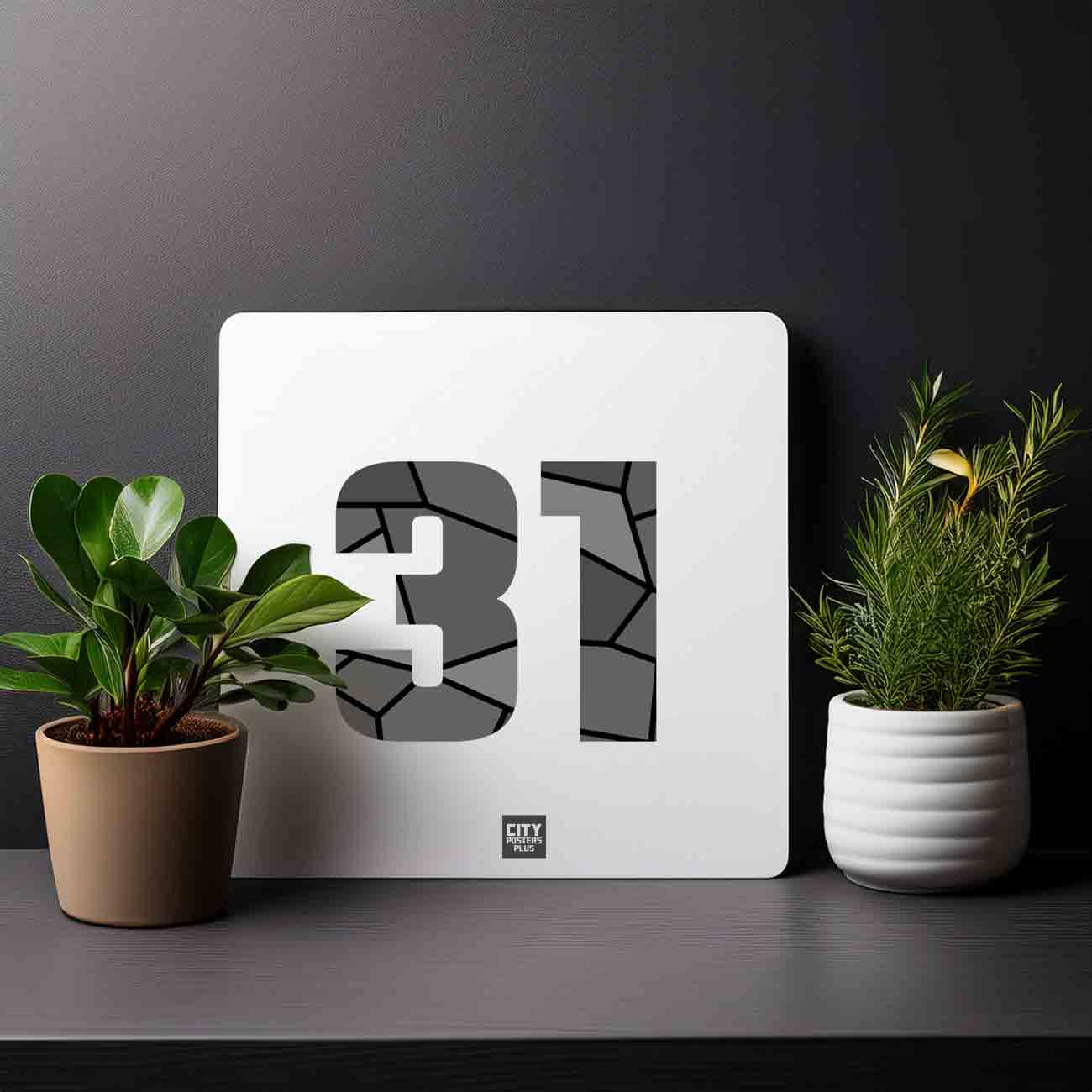 31 Number Mousepad (White)
