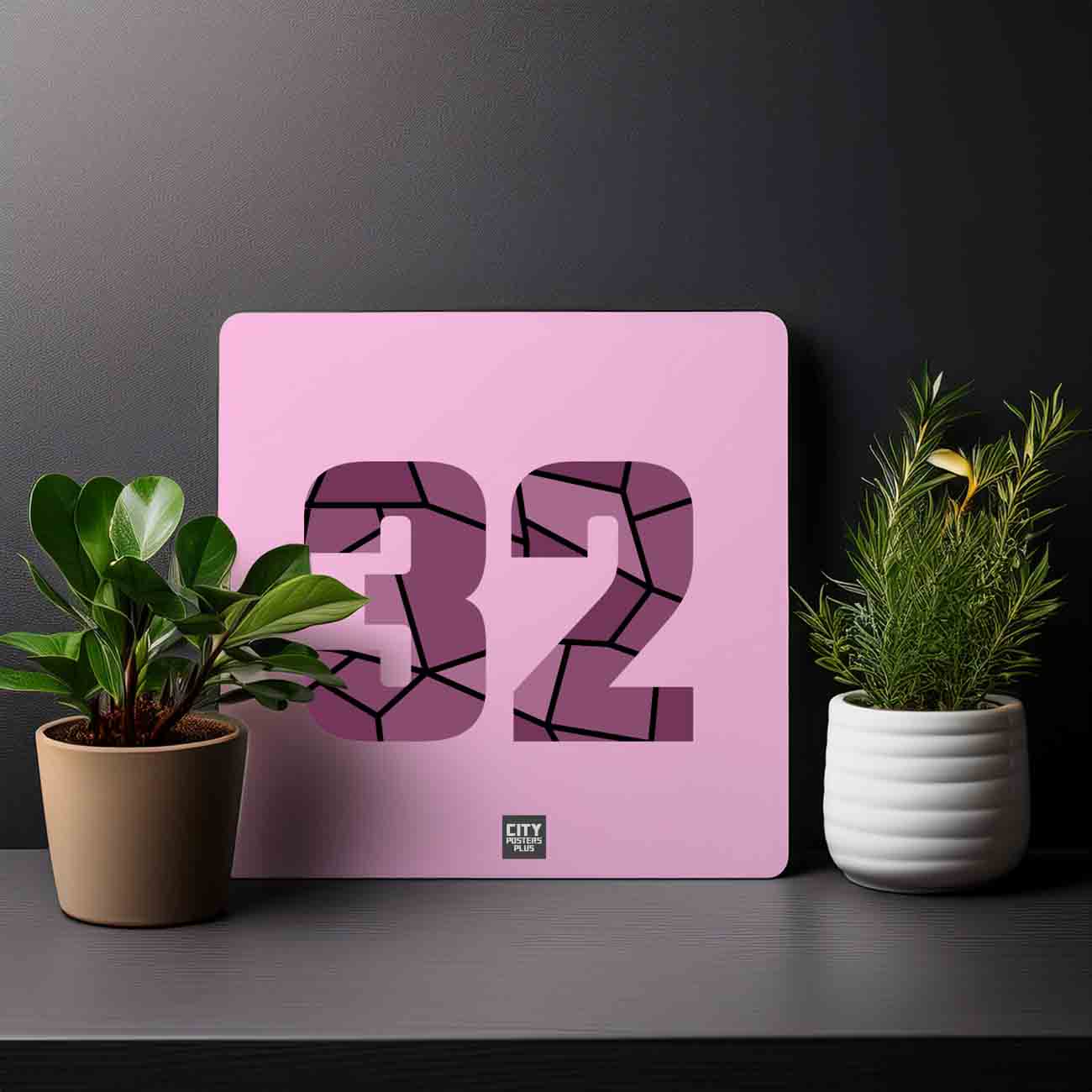 32 Number Mousepad (Light Pink)