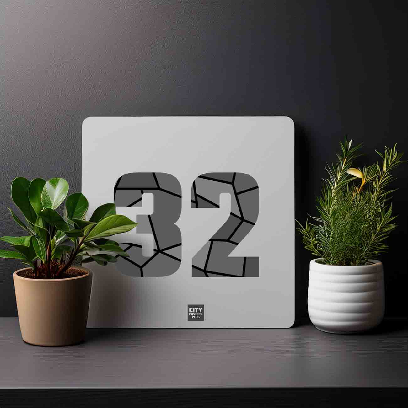 32 Number Mousepad (Melange Grey)