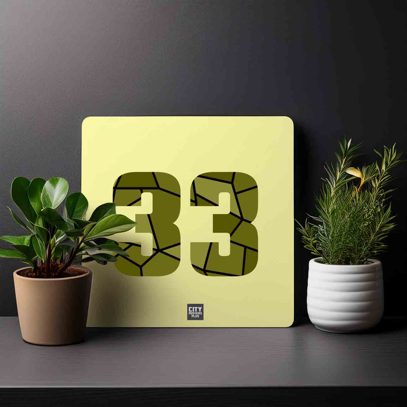 33 Number Mousepad (Butter Yellow)