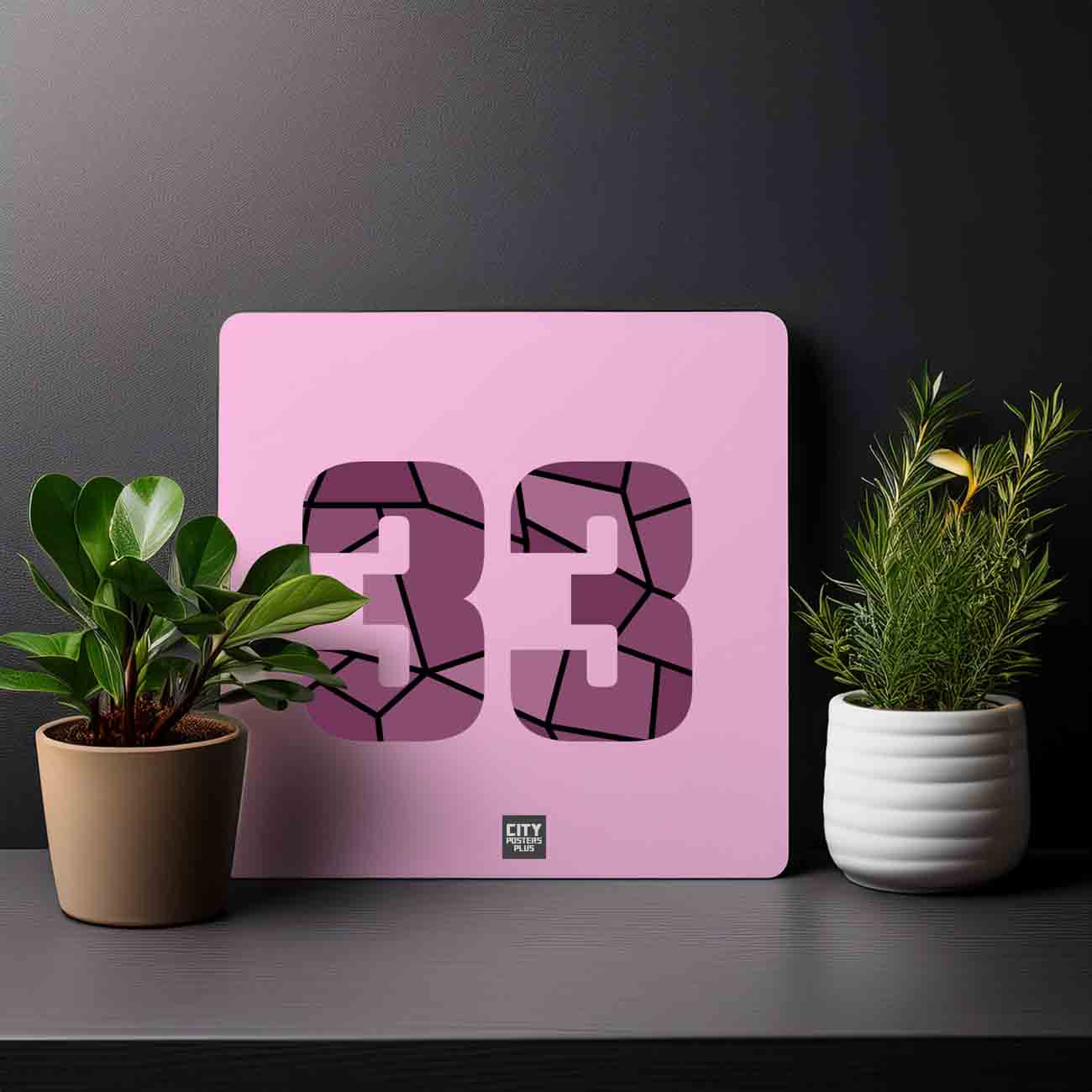 33 Number Mousepad (Light Pink)