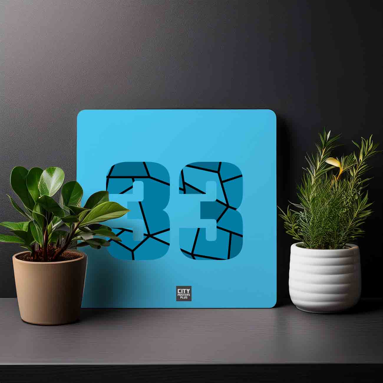 33 Number Mousepad (Sky Blue)