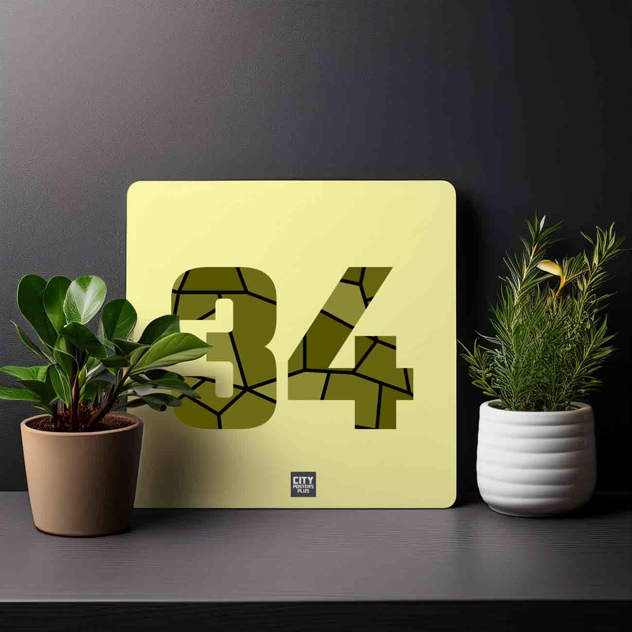 34 Number Mousepad (Butter Yellow)