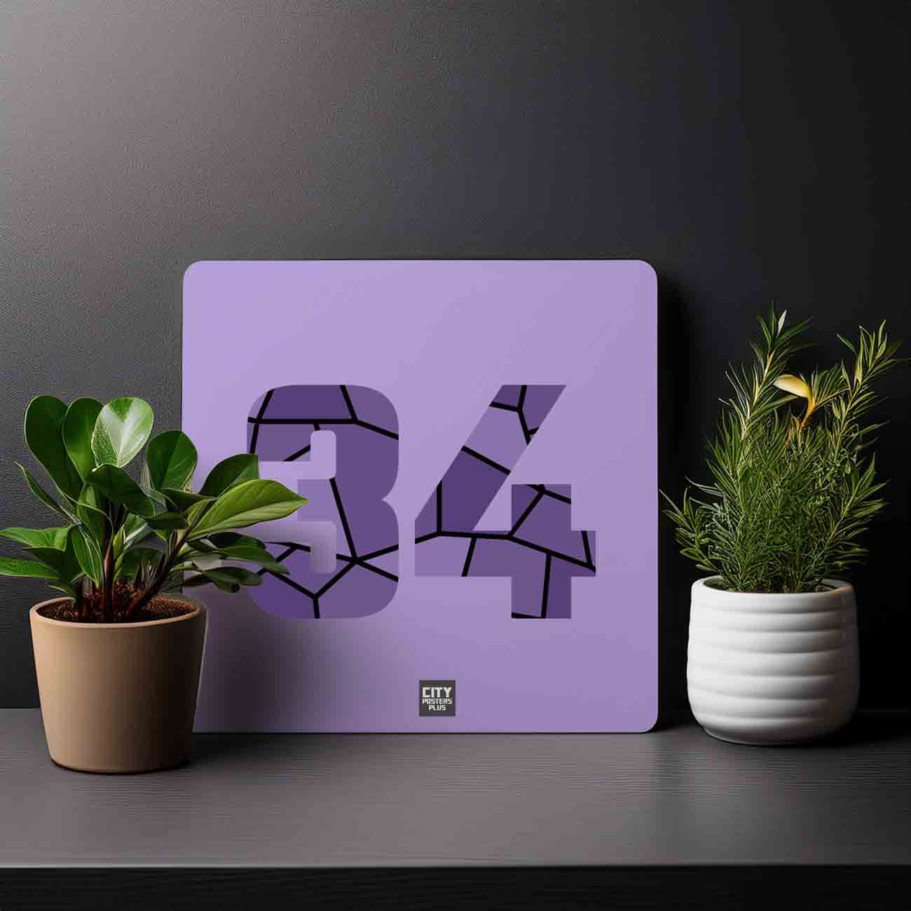 34 Number Mousepad (Iris Lavender)