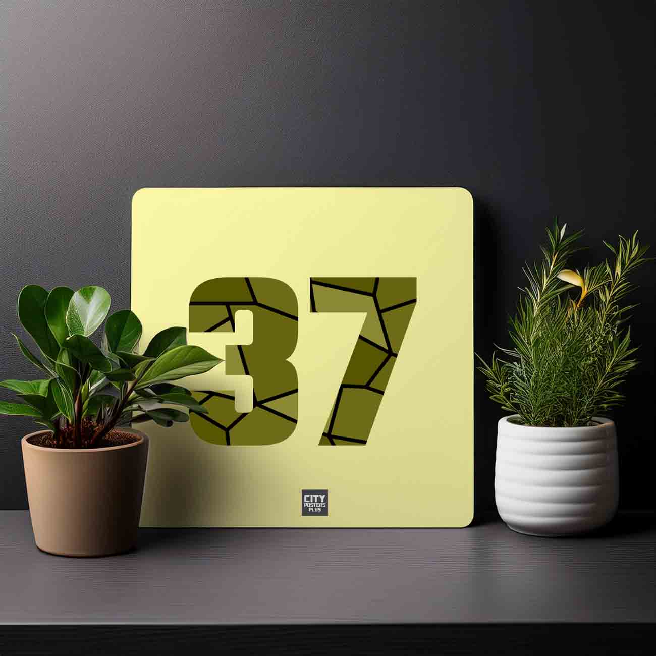 37 Number Mousepad (Butter Yellow)