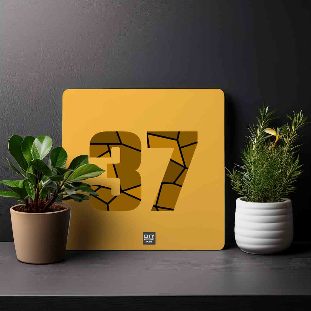 37 Number Mousepad (Golden Yellow)