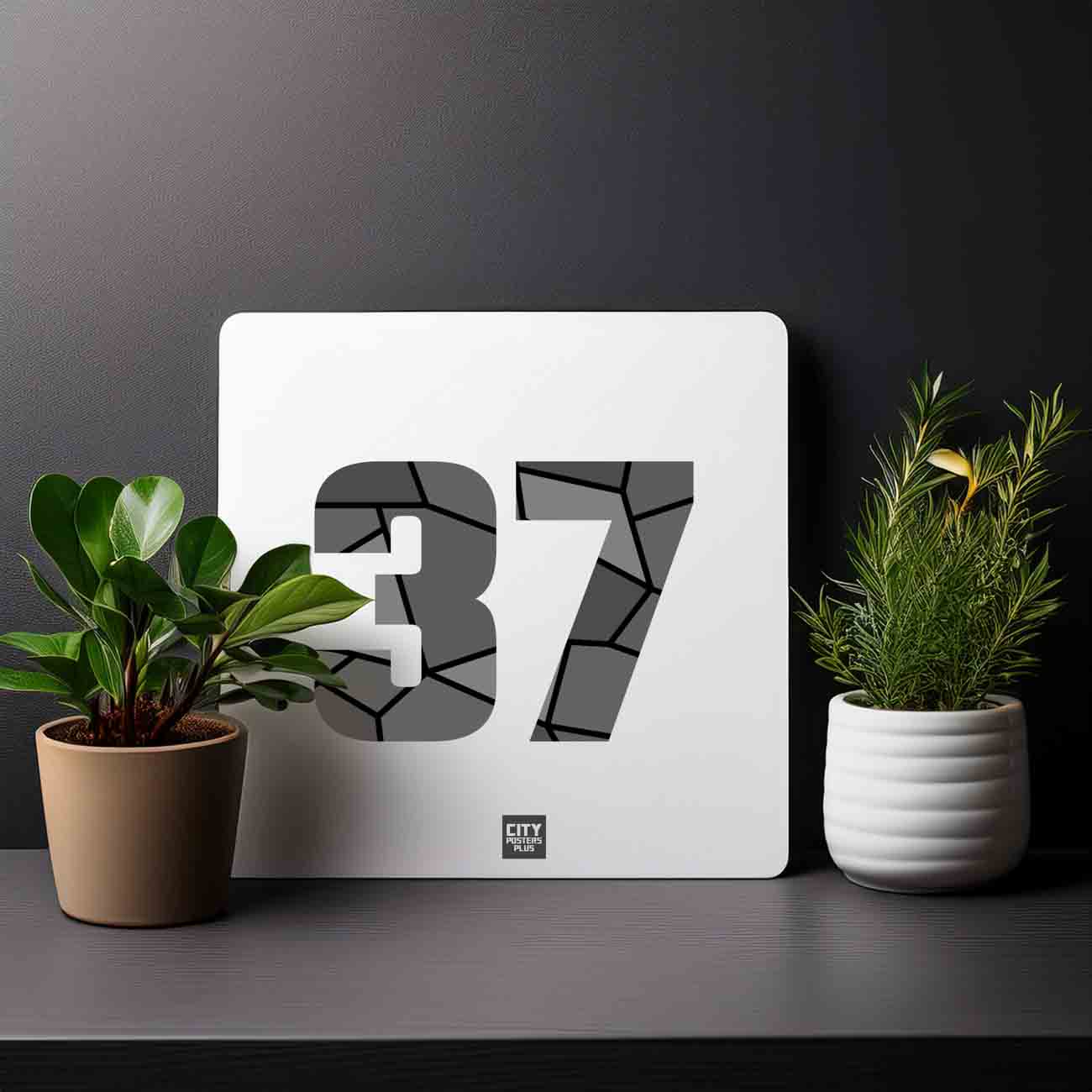 37 Number Mousepad (White)