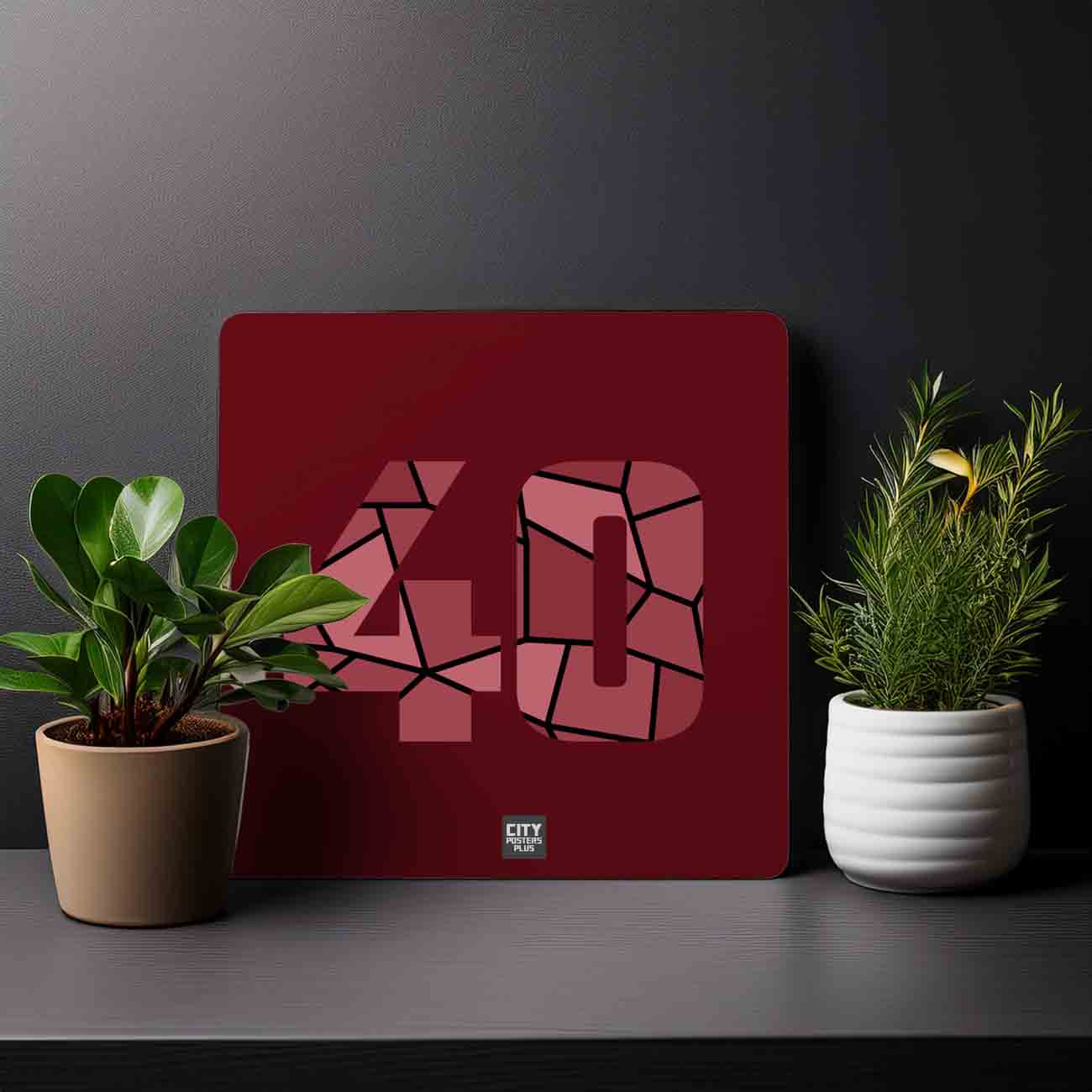 40 Number Mousepad (Maroon)
