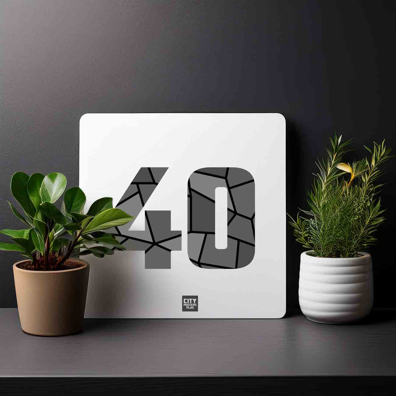 40 Number Mousepad (White)