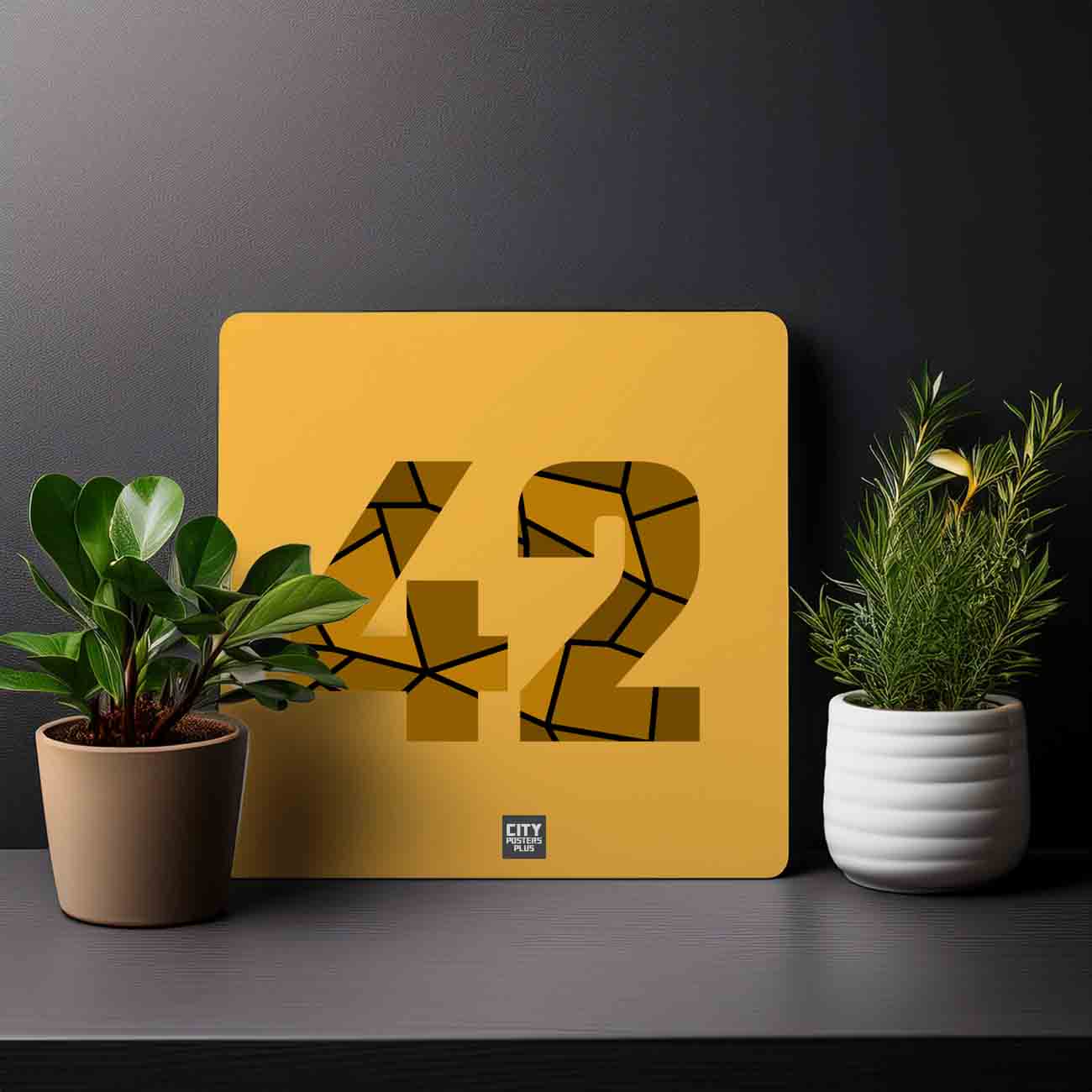 42 Number Mousepad (Golden Yellow)