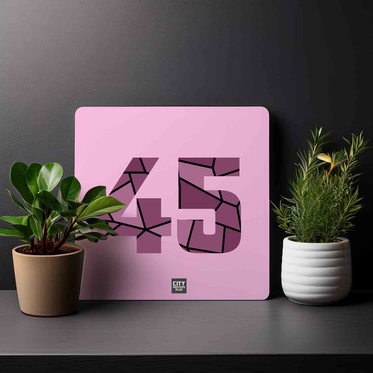45 Number Mousepad (Light Pink)