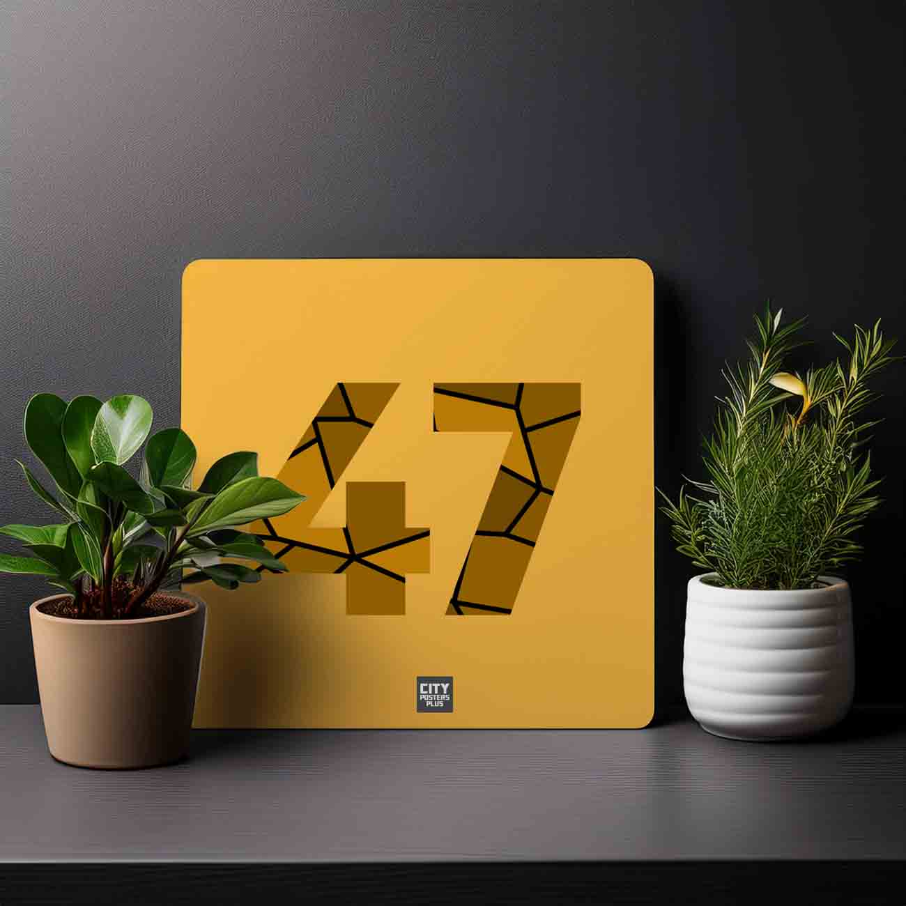 47 Number Mousepad (Golden Yellow)