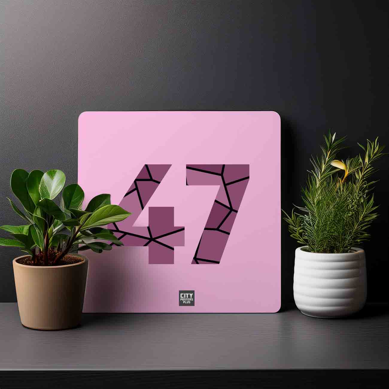 47 Number Mousepad (Light Pink)