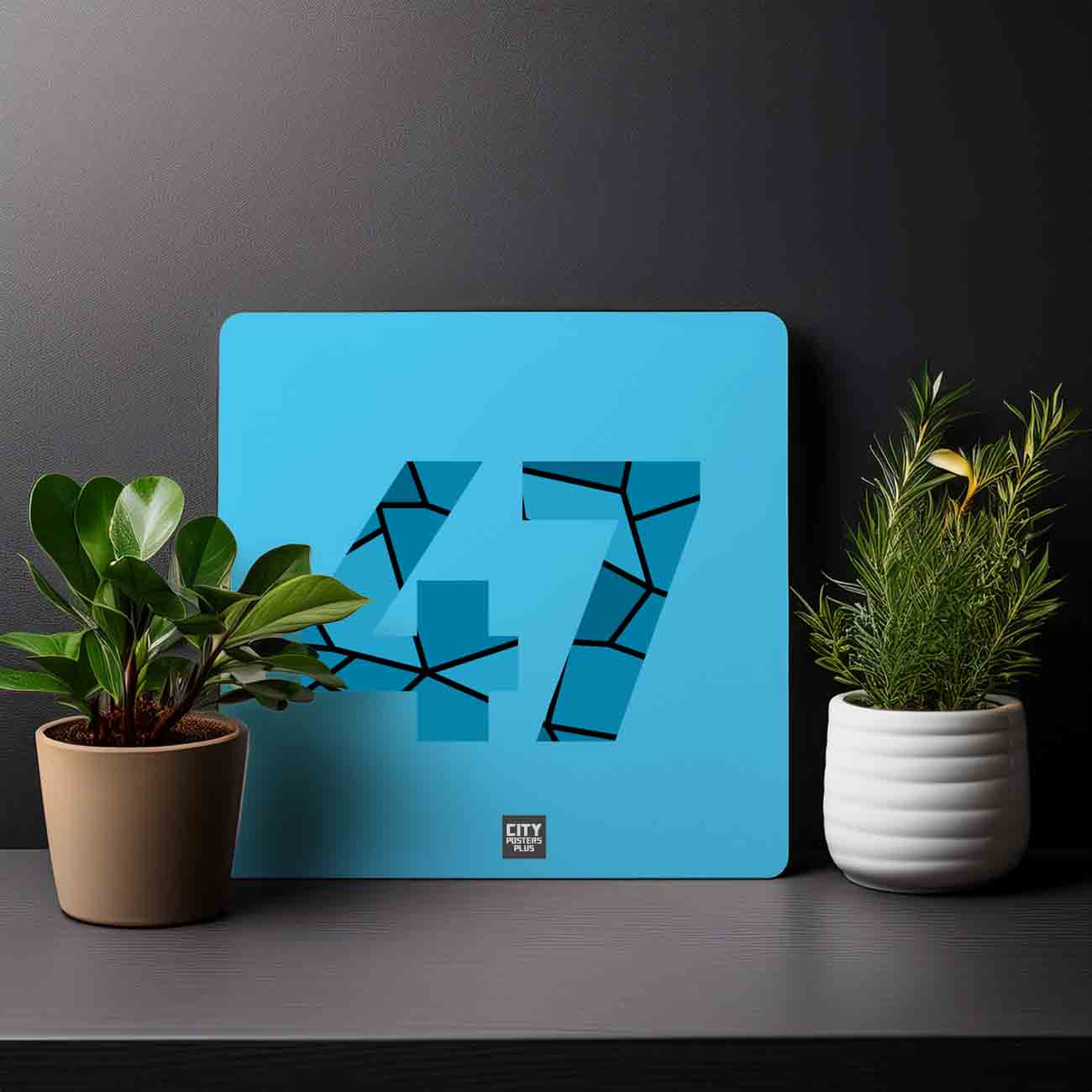 47 Number Mousepad (Sky Blue)