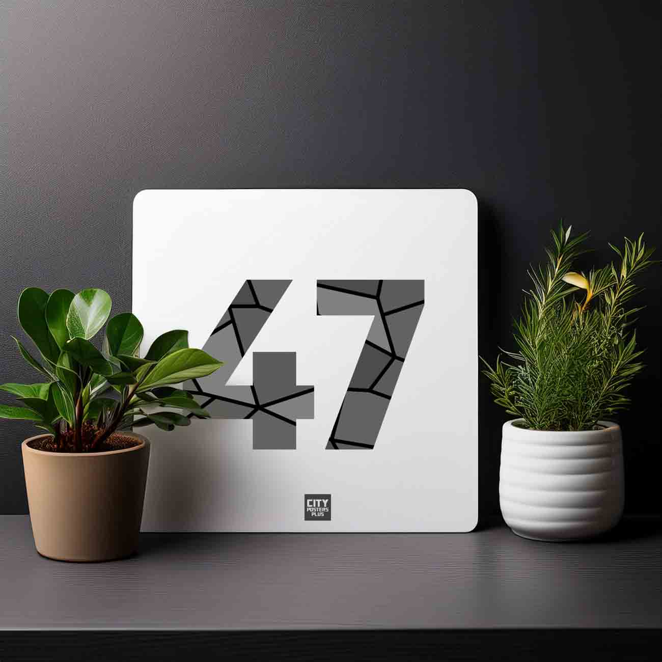 47 Number Mousepad (White)