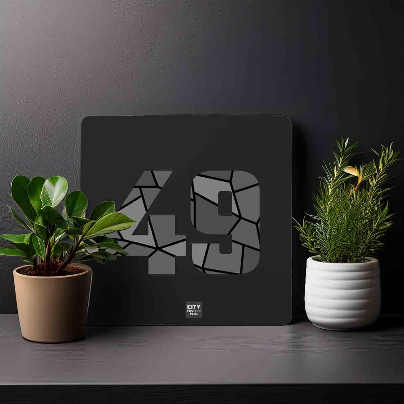 49 Number Mousepad (Black)