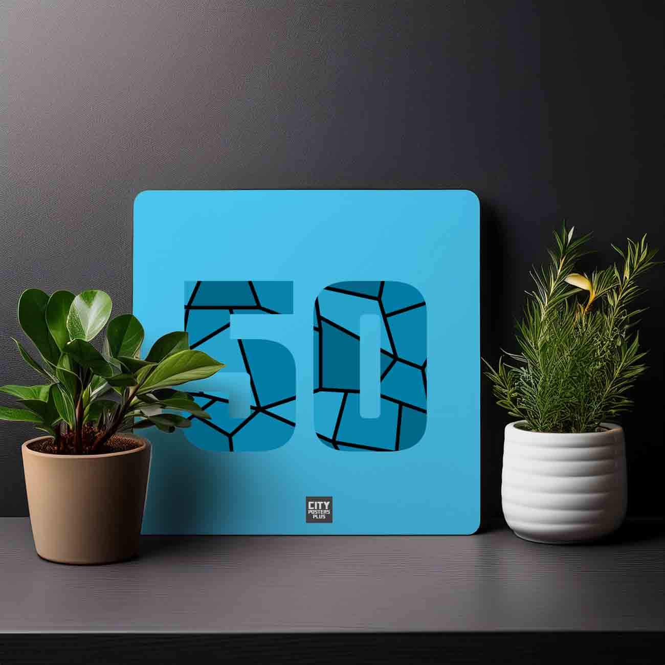 50 Number Mousepad (Sky Blue)