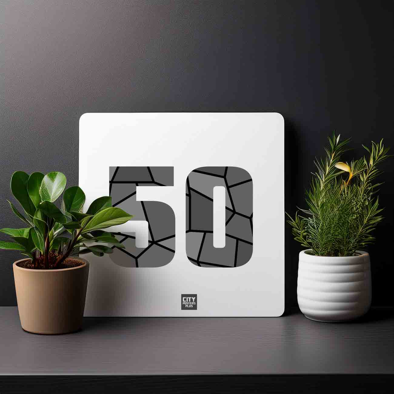 50 Number Mousepad (White)