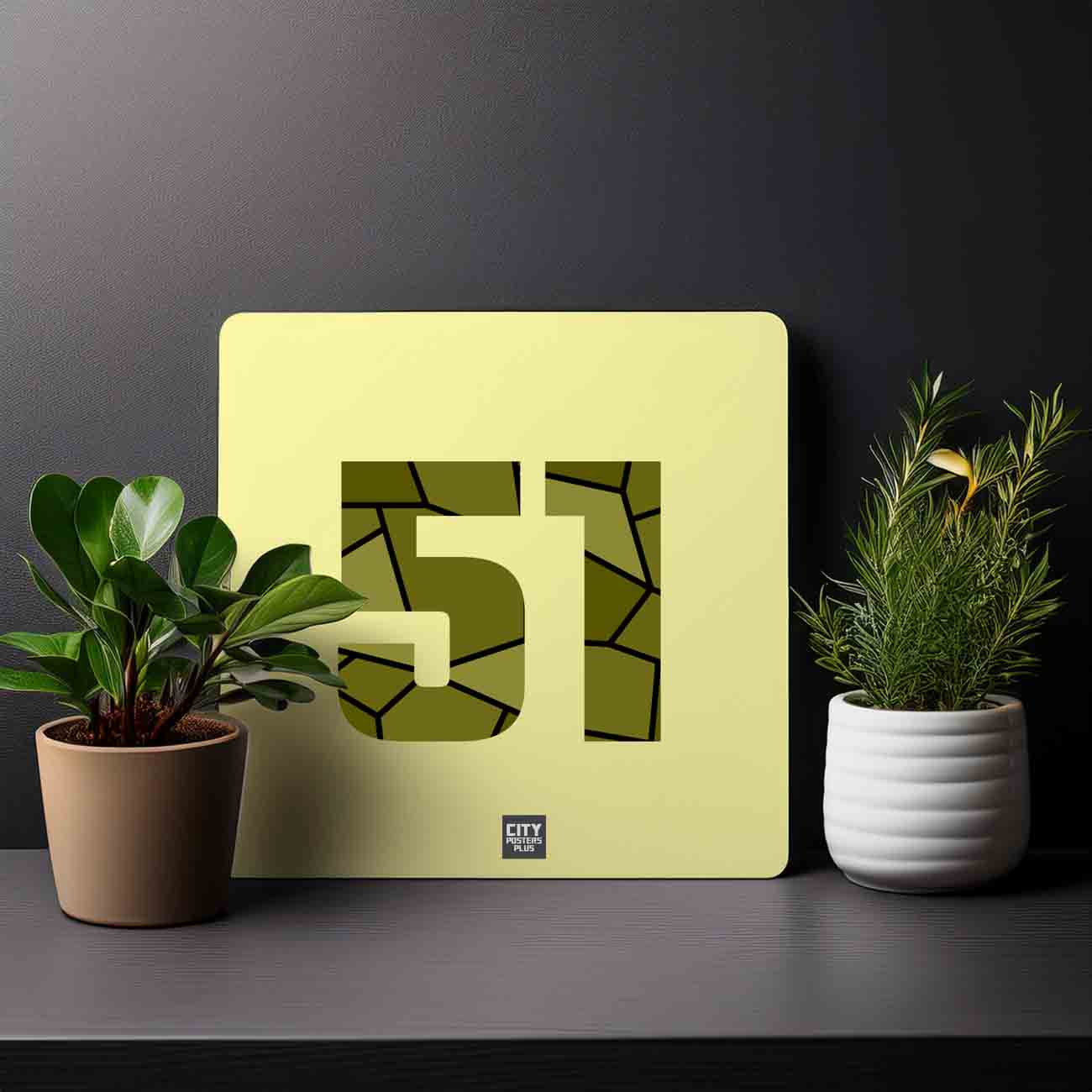 51 Number Mousepad (Butter Yellow)