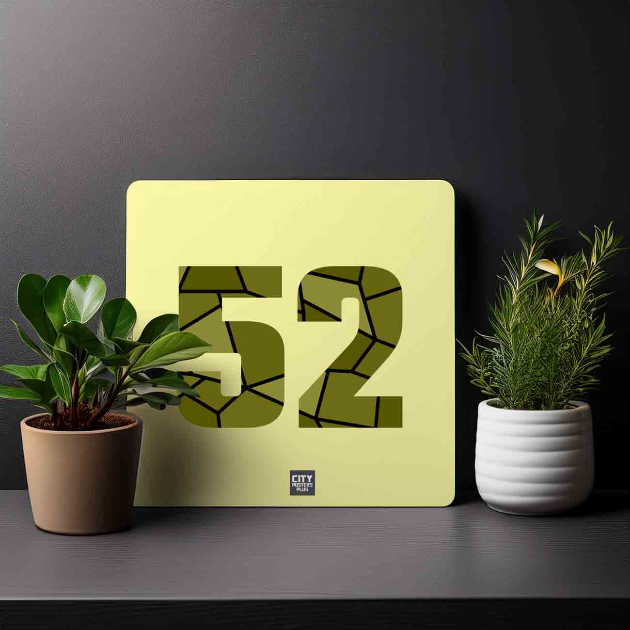 52 Number Mousepad (Butter Yellow)