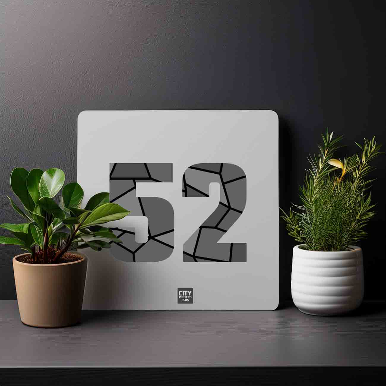 52 Number Mousepad (Melange Grey)