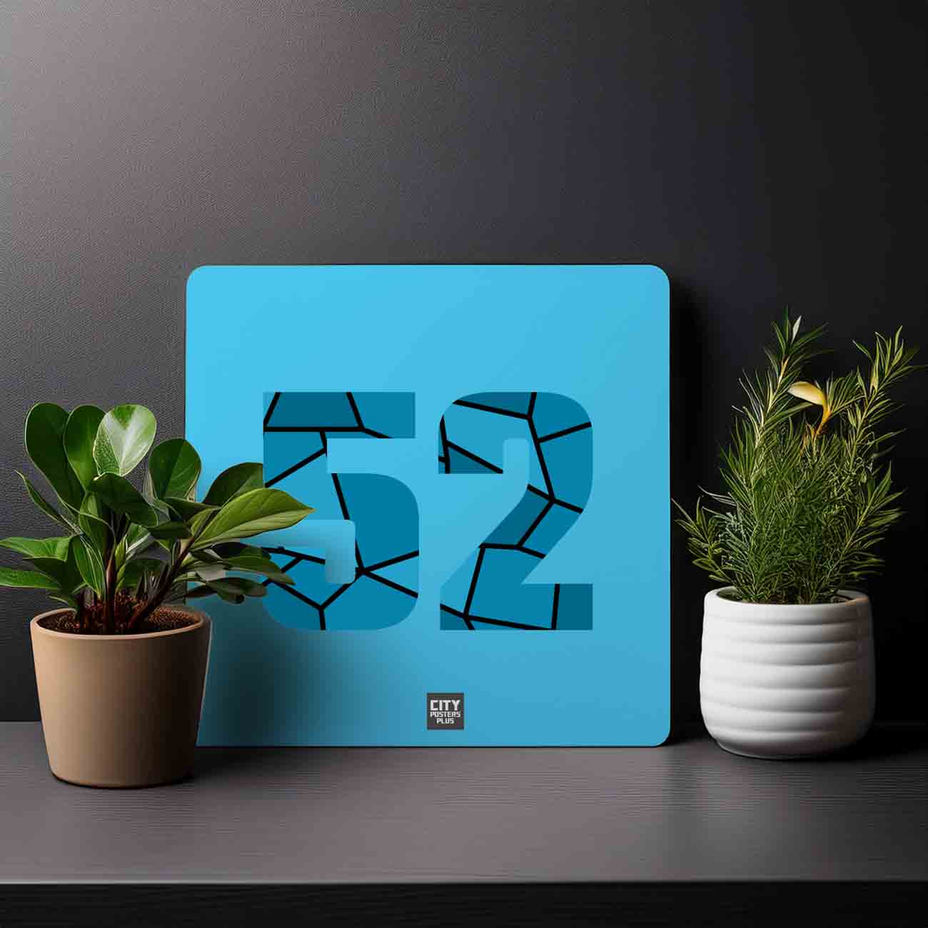 52 Number Mousepad (Sky Blue)