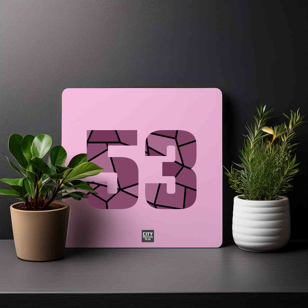 53 Number Mousepad (Light Pink)