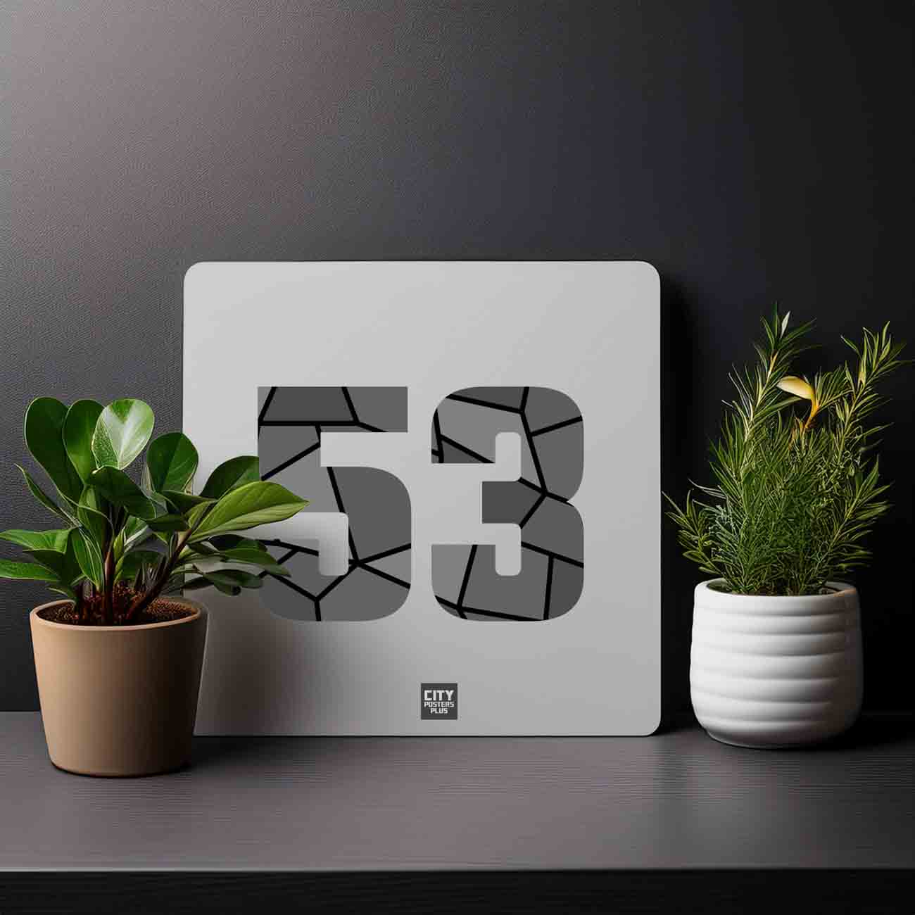 53 Number Mousepad (Melange Grey)