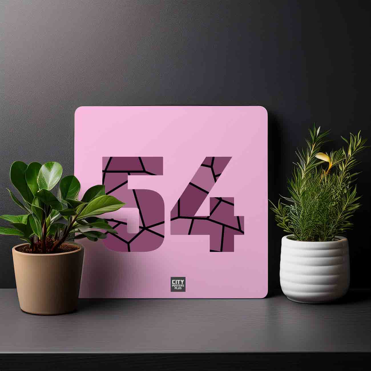 54 Number Mousepad (Light Pink)