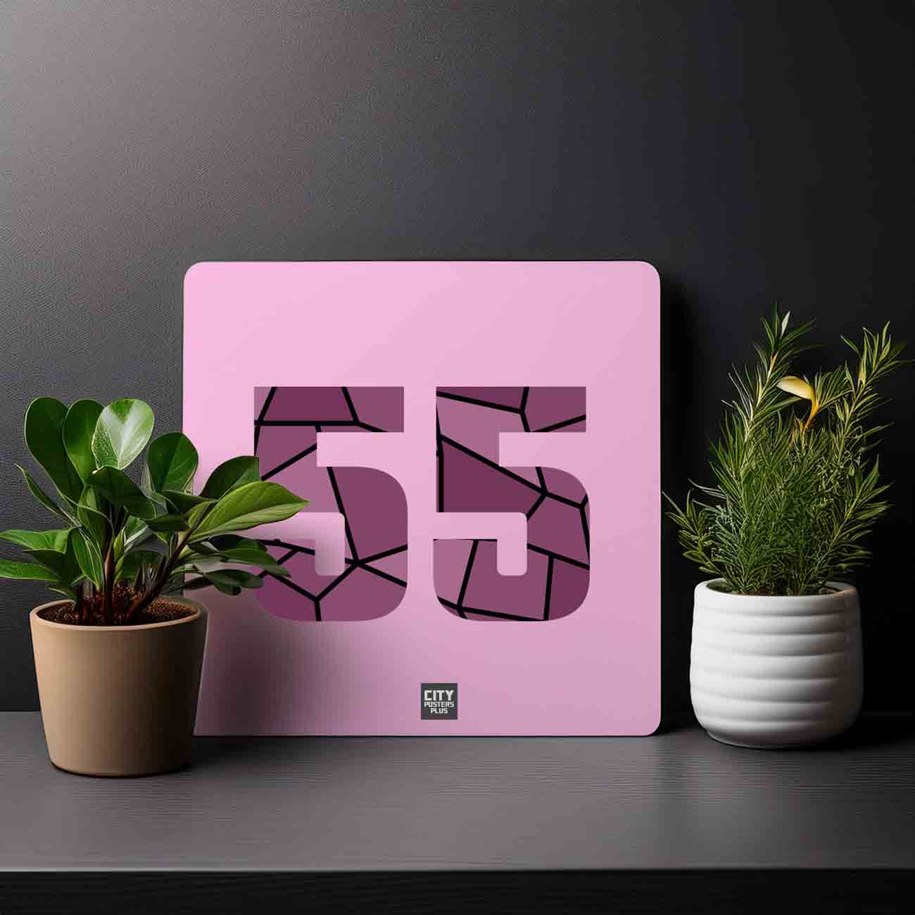 55 Number Mousepad (Light Pink)