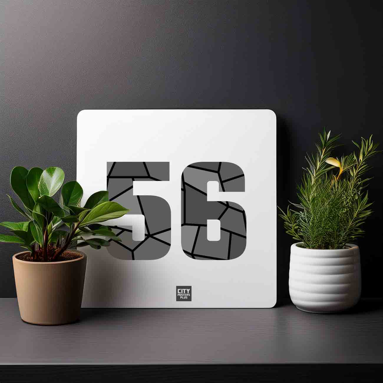 56 Number Mousepad (White)