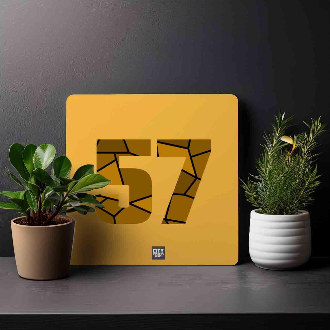 57 Number Mousepad (Golden Yellow)