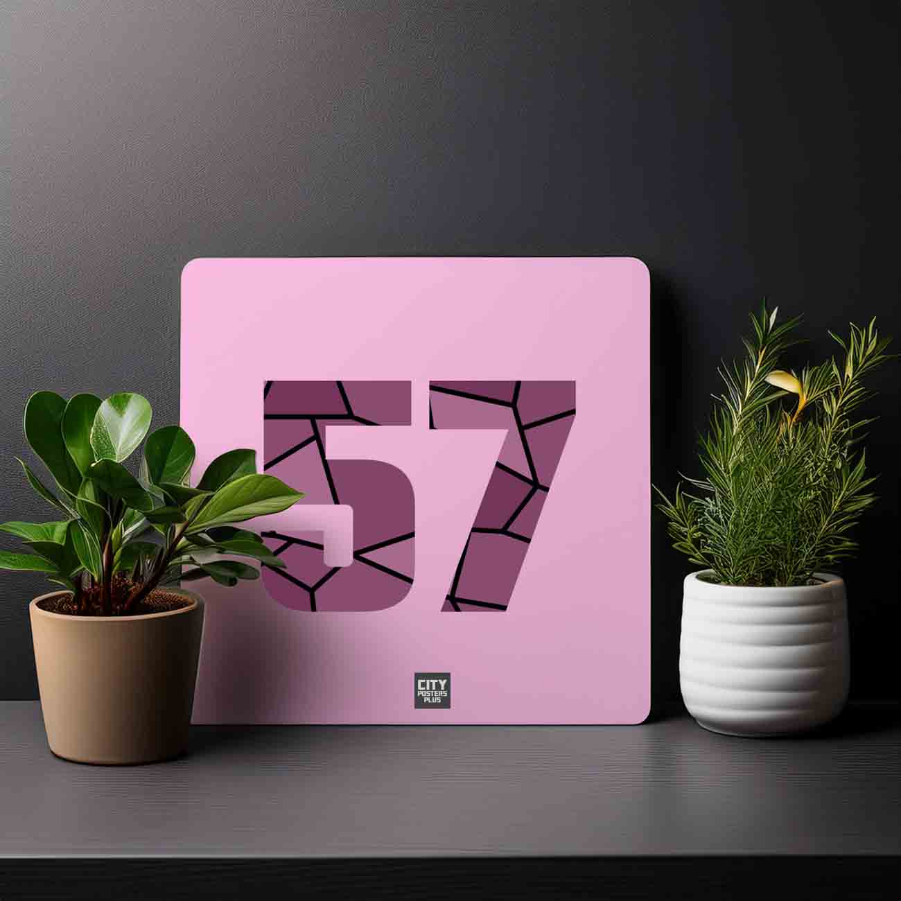57 Number Mousepad (Light Pink)
