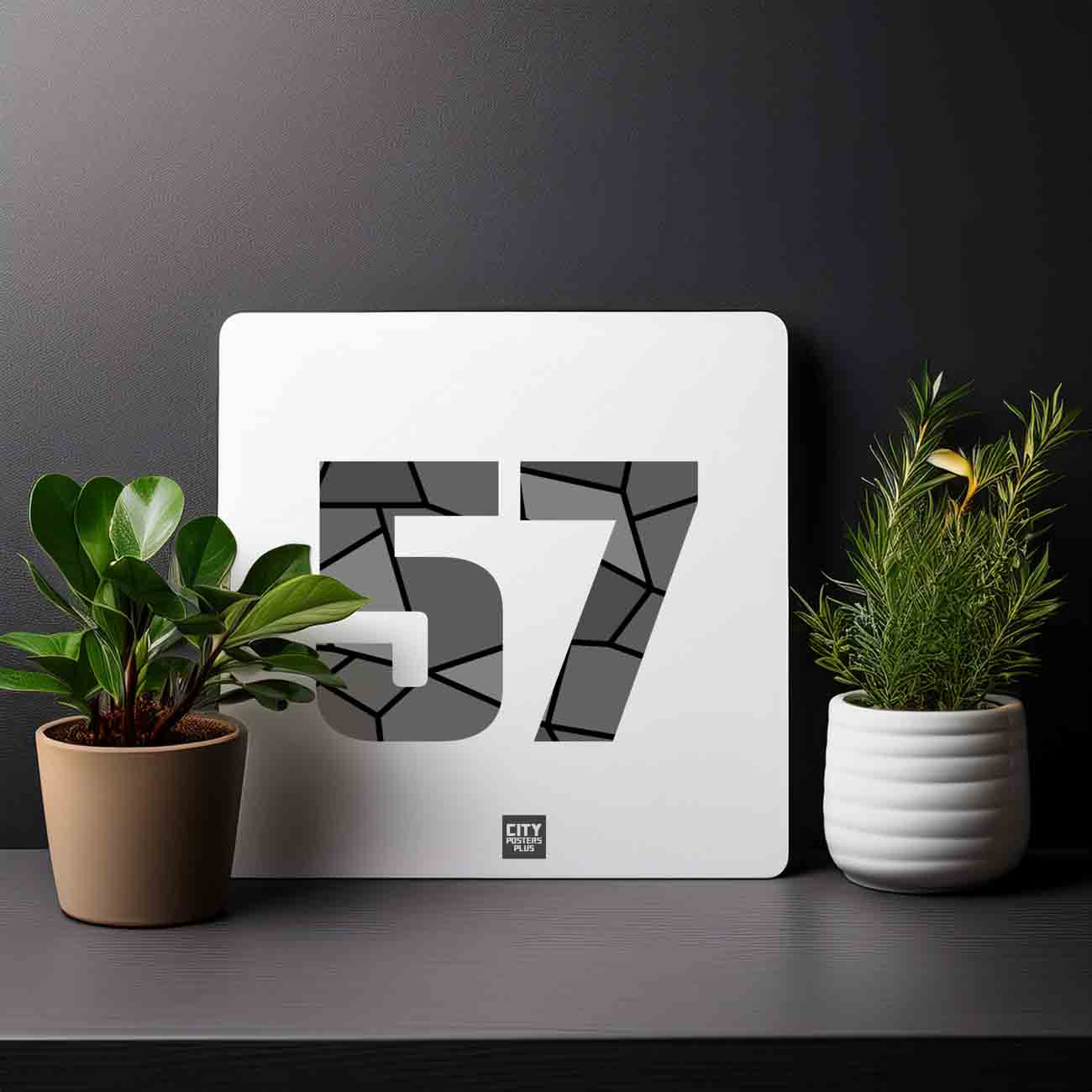 57 Number Mousepad (White)