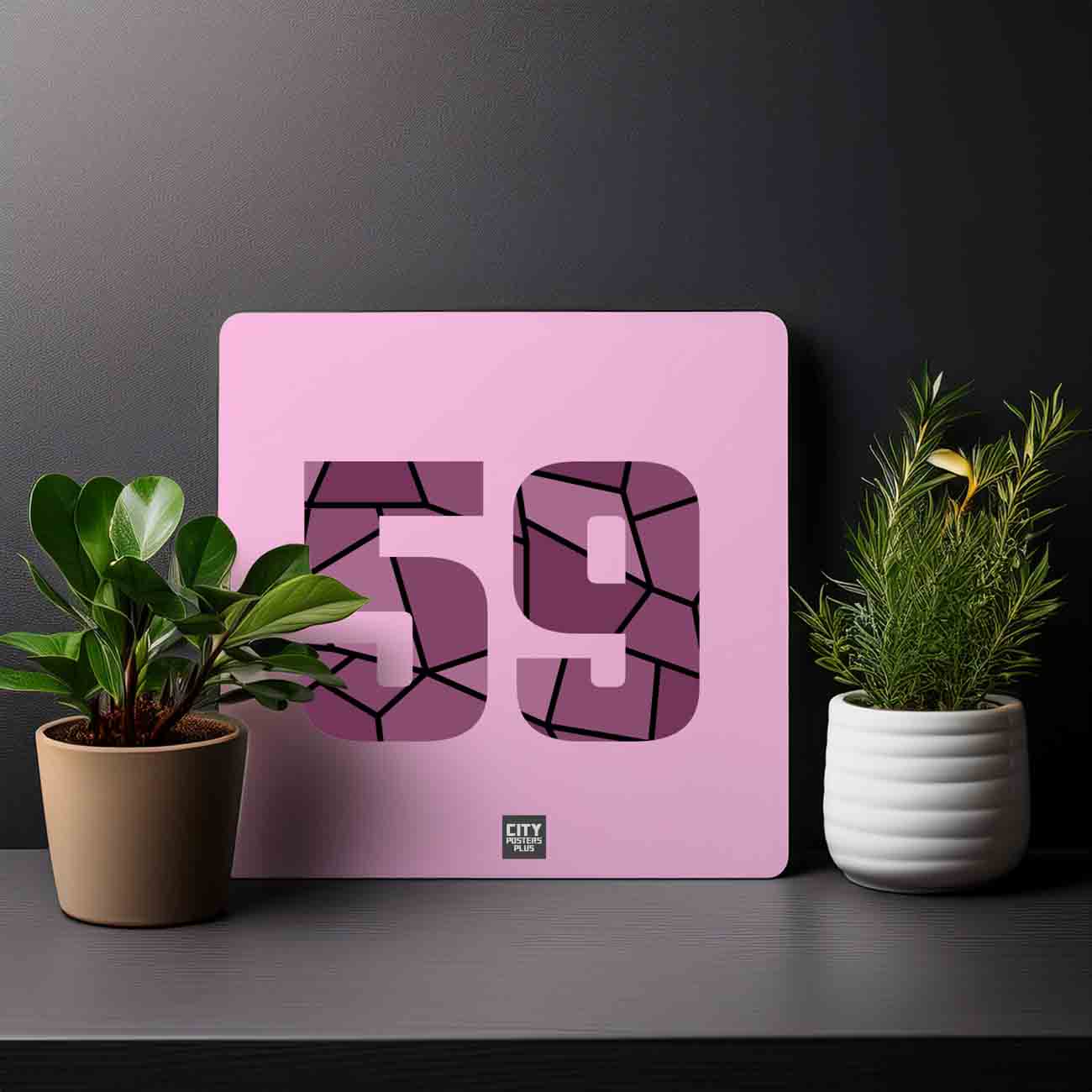 59 Number Mousepad (Light Pink)