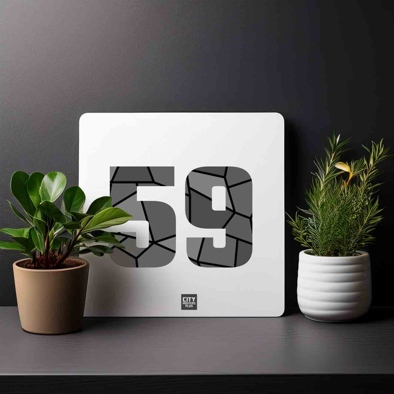59 Number Mousepad (White)