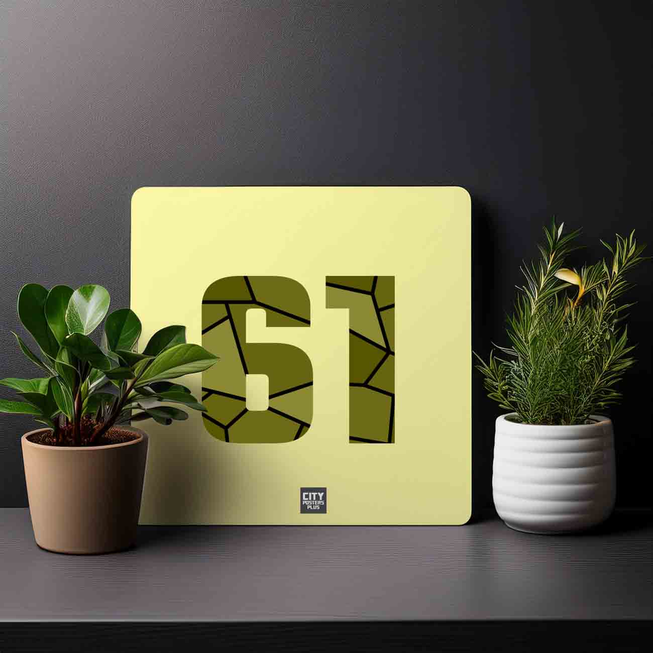 61 Number Mousepad (Butter Yellow)
