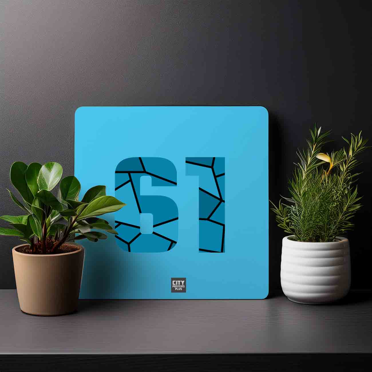 61 Number Mousepad (Sky Blue)