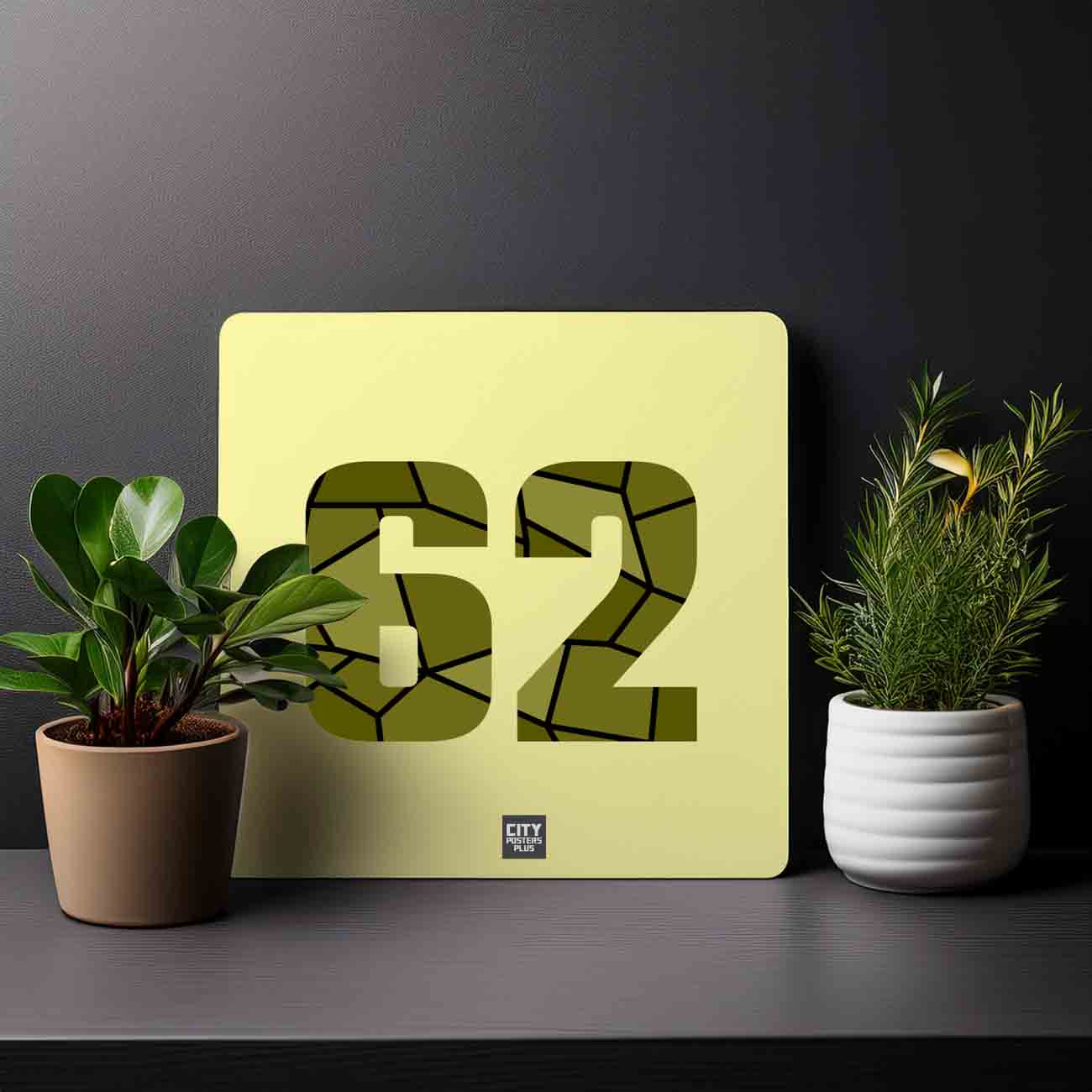62 Number Mousepad (Butter Yellow)