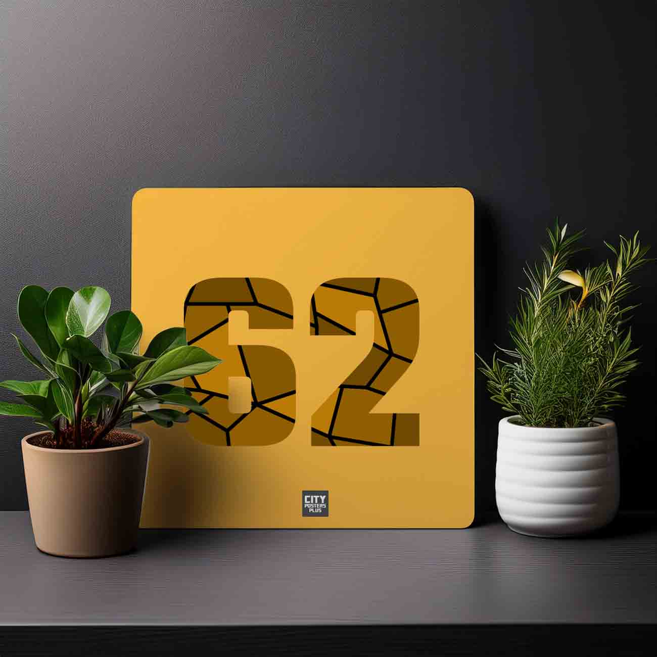 62 Number Mousepad (Golden Yellow)