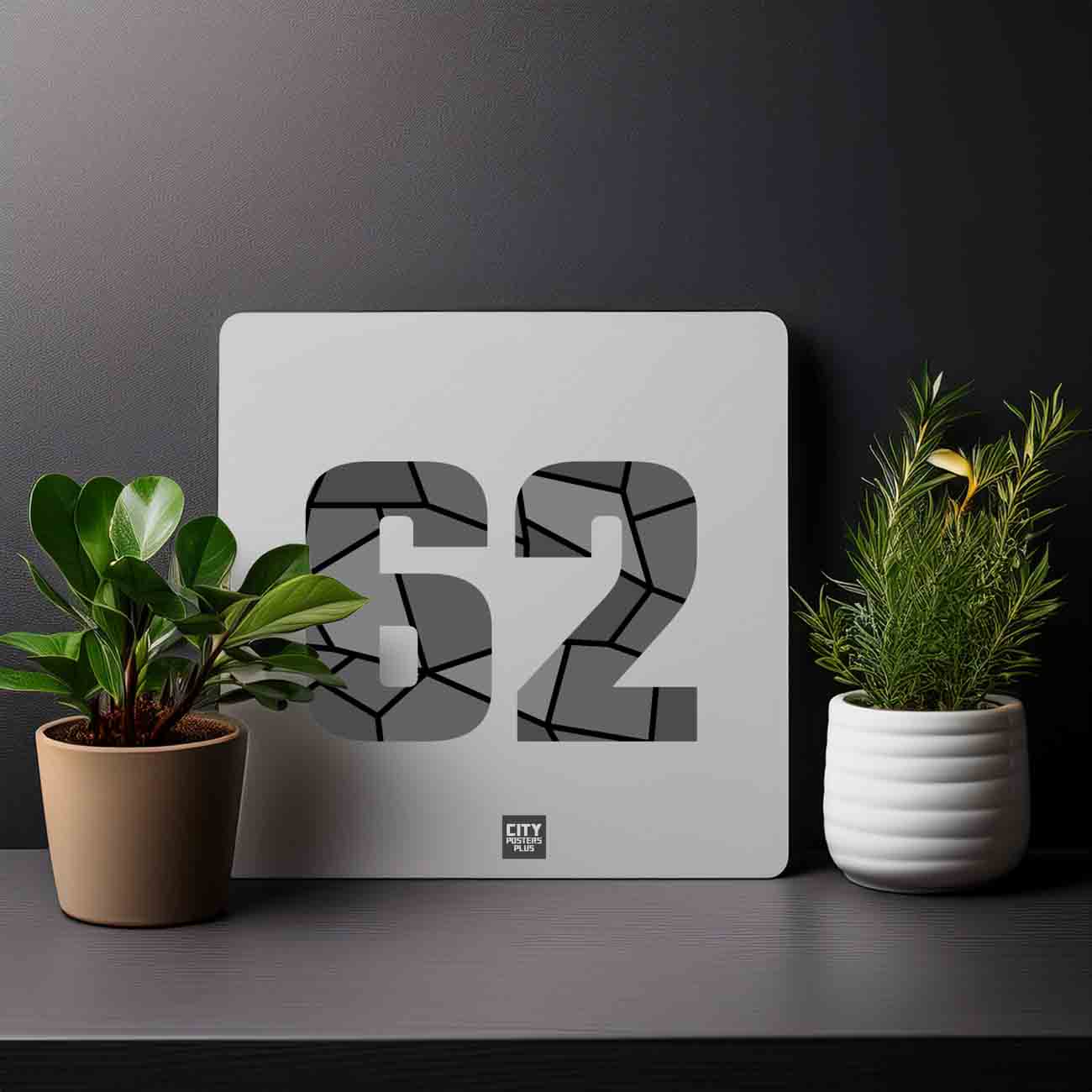 62 Number Mousepad (Melange Grey)