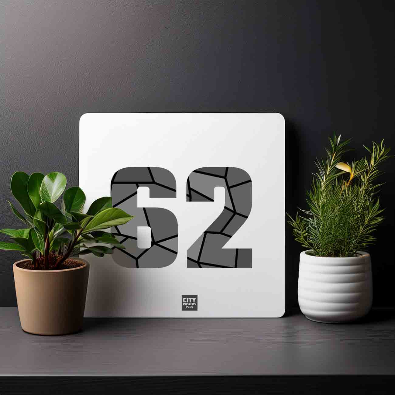 62 Number Mousepad (White)
