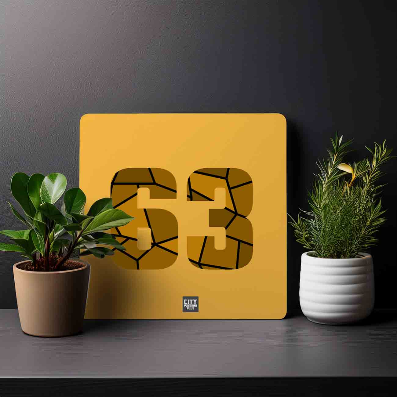 63 Number Mousepad (Golden Yellow)