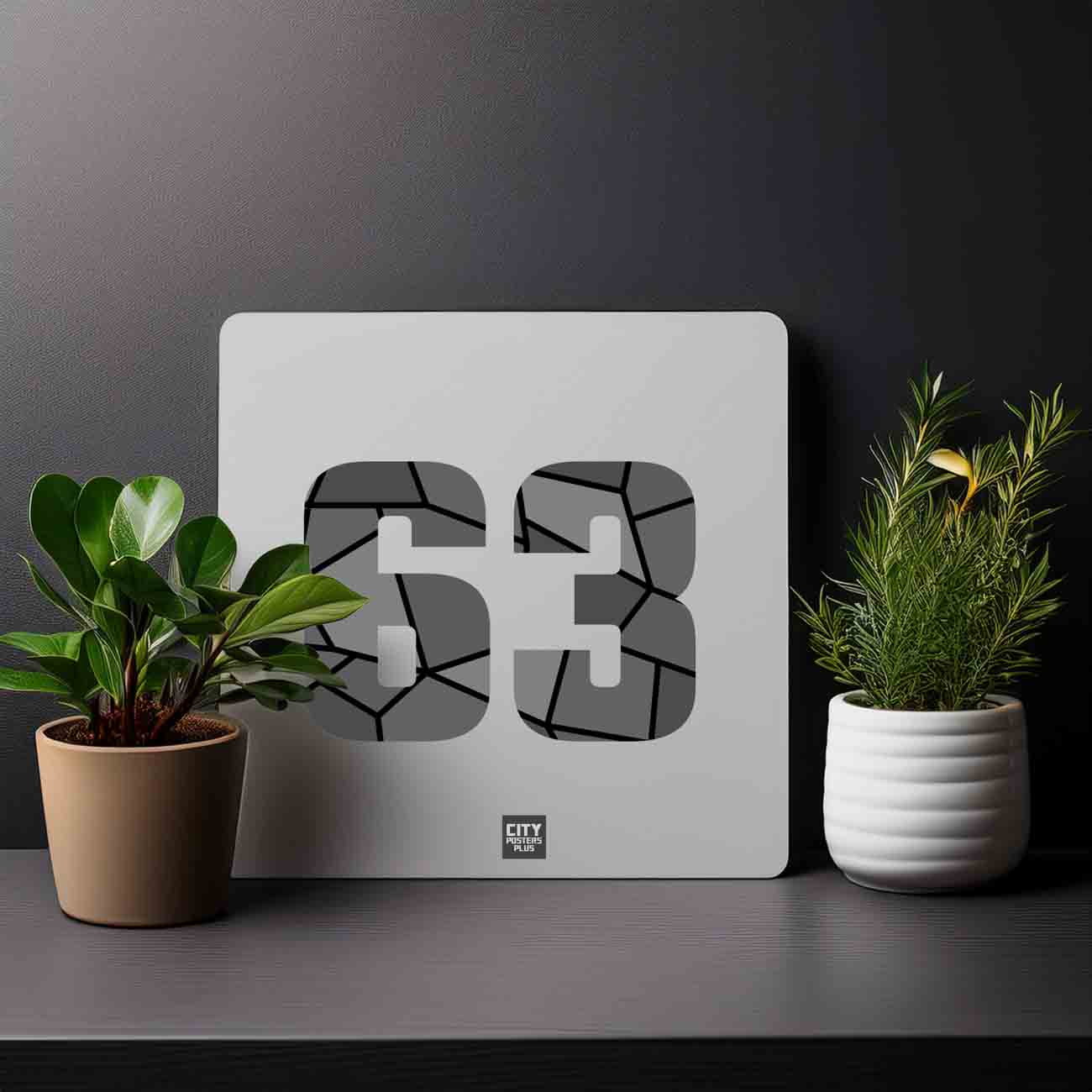 63 Number Mousepad (Melange Grey)