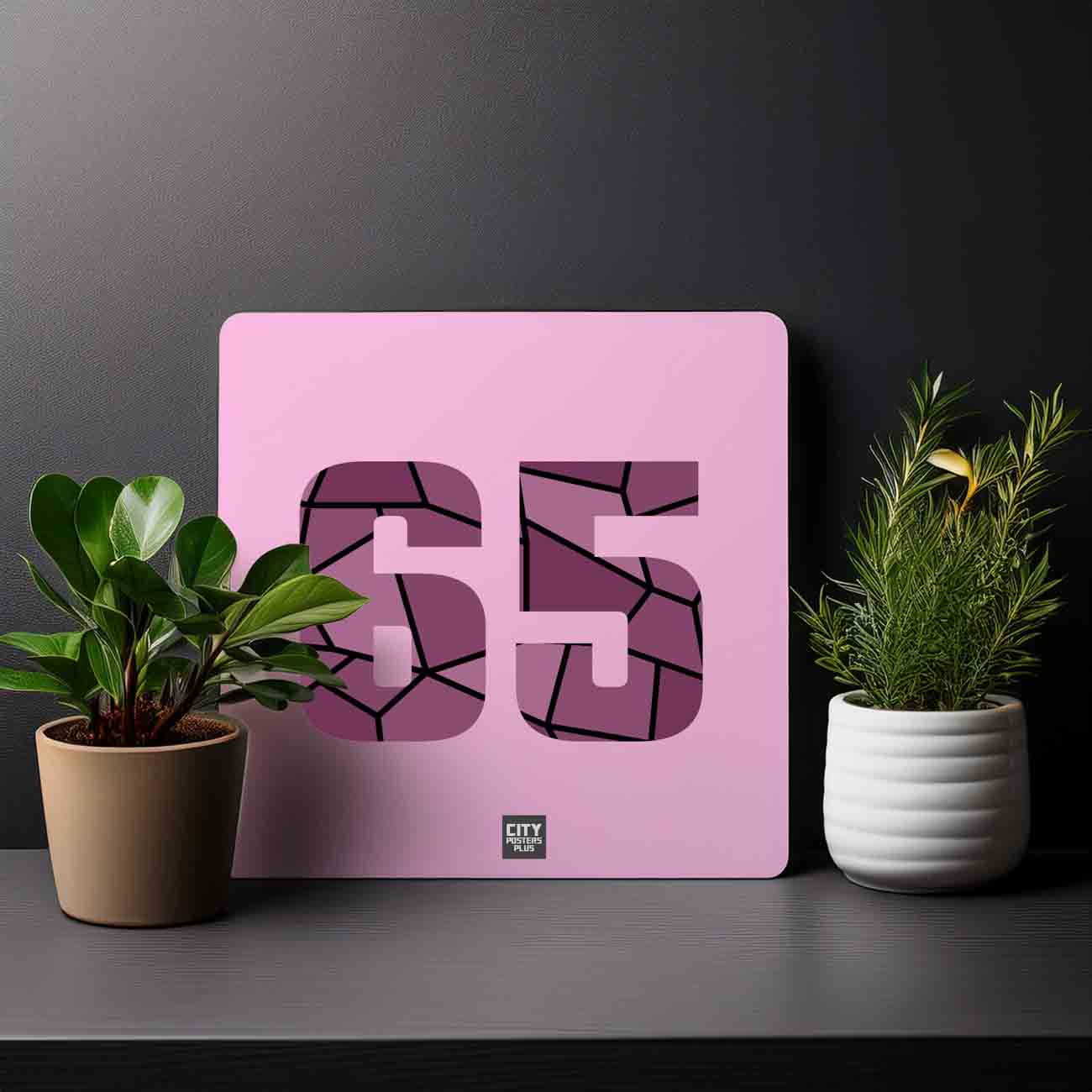 65 Number Mousepad (Light Pink)