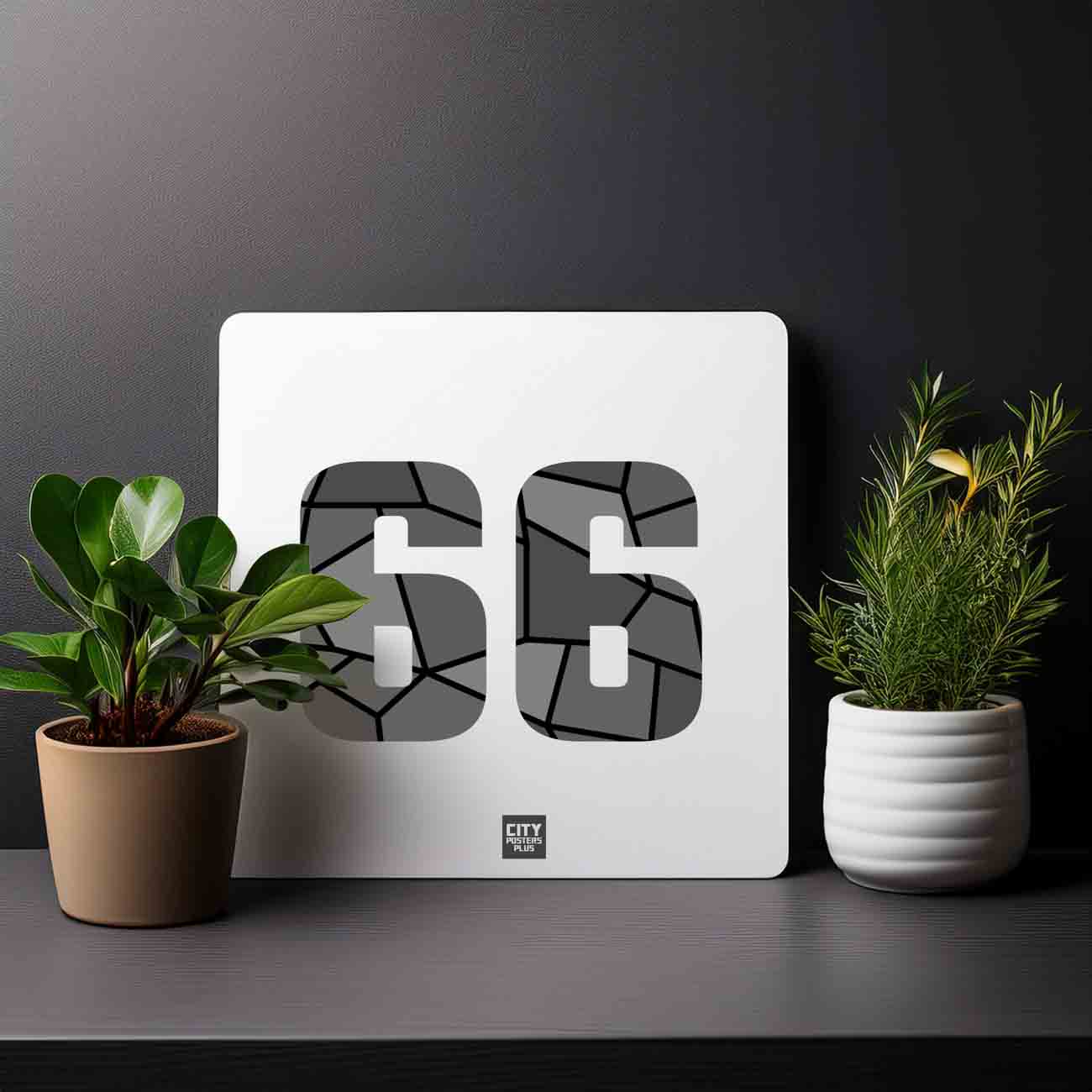 66 Number Mousepad (White)
