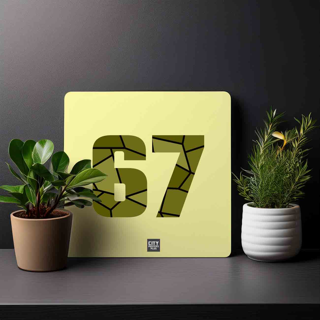 67 Number Mousepad (Butter Yellow)
