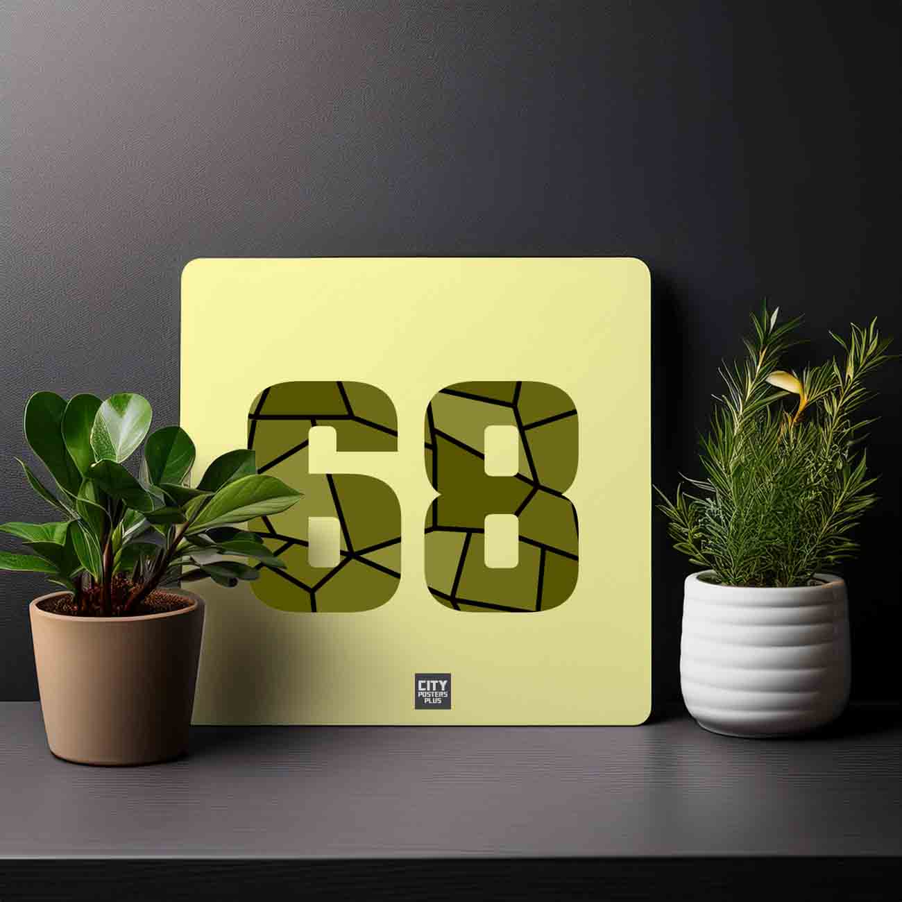 68 Number Mousepad (Butter Yellow)