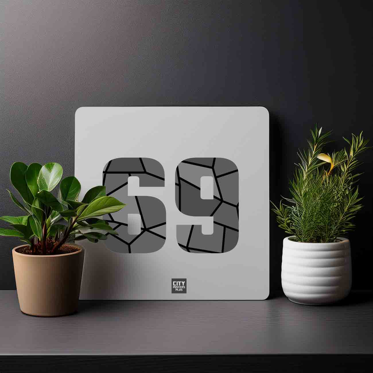 69 Number Mousepad (Melange Grey)