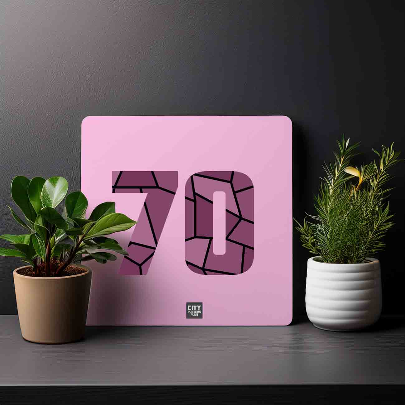 70 Number Mousepad (Light Pink)